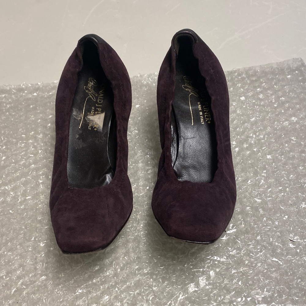 Donald J. Pliner Dark Purple Suede Heels